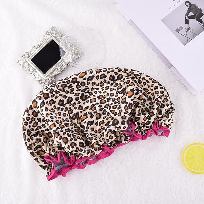 Vintage Leopard Print Shower Cap - Image 6