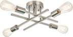 SunRider Industrial 4-Light Semi Flush Mount Ceiling Light Fixture, Brushed - Image 9