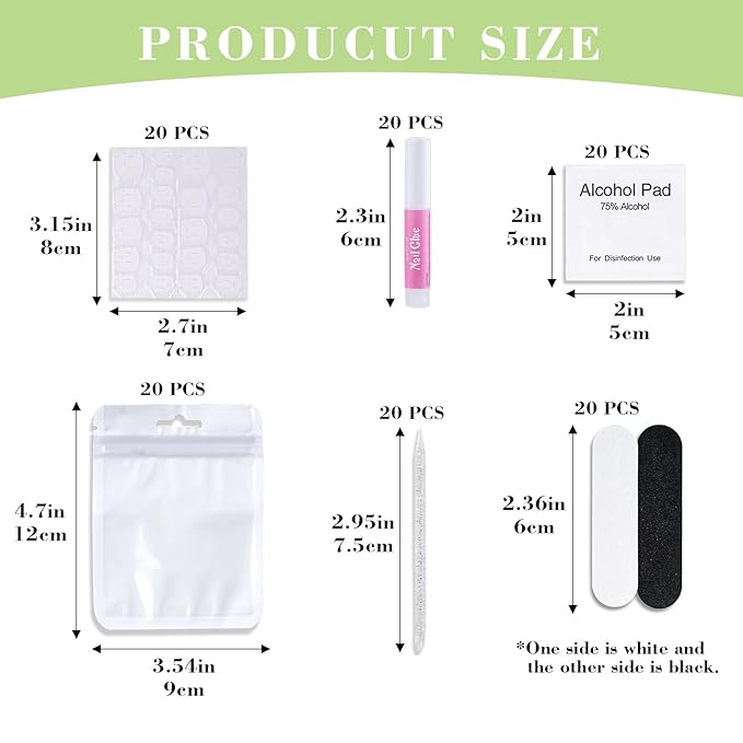 Press On Nail Tool Kit with Everything, Bebbtiy Nail Prep Tool Disposable - Image 4