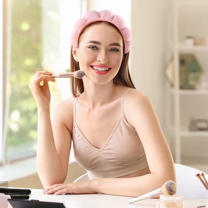 WSICSE Sponge Pink Spa Headband - Image 5