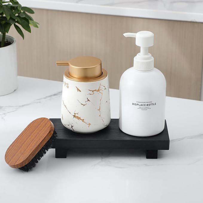 zoocatia Small Wood Tray Pedestal Stand Farmhouse Bathroom Decor Decorative - Image 6