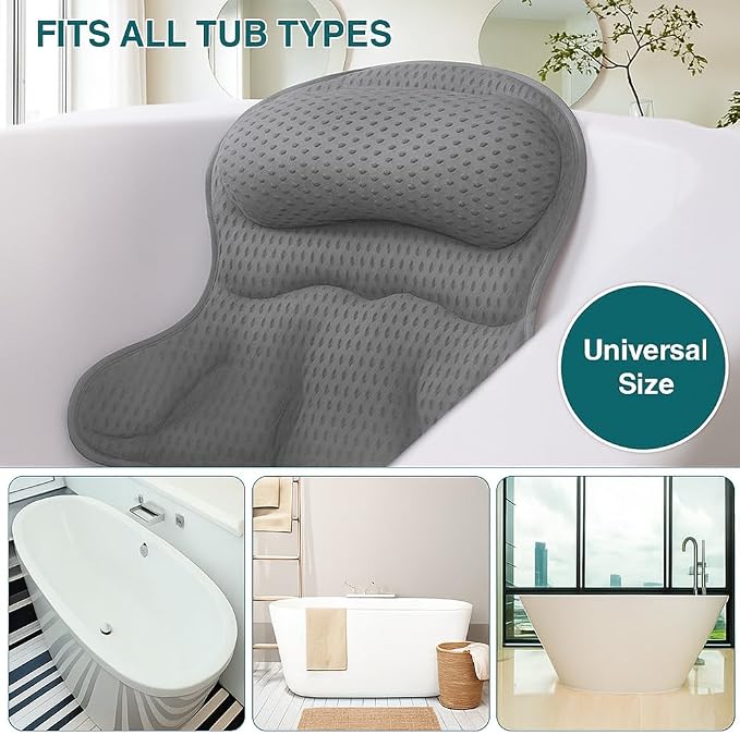 Bathtub Tray and Bath Pillows for Tub – Expandable Bamboo Bathtub Caddy - Image 9