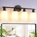 DLLT 4-Light Bathroom Light Fixtures: Black Modern Vanity Lights by DINGLILIGHTING