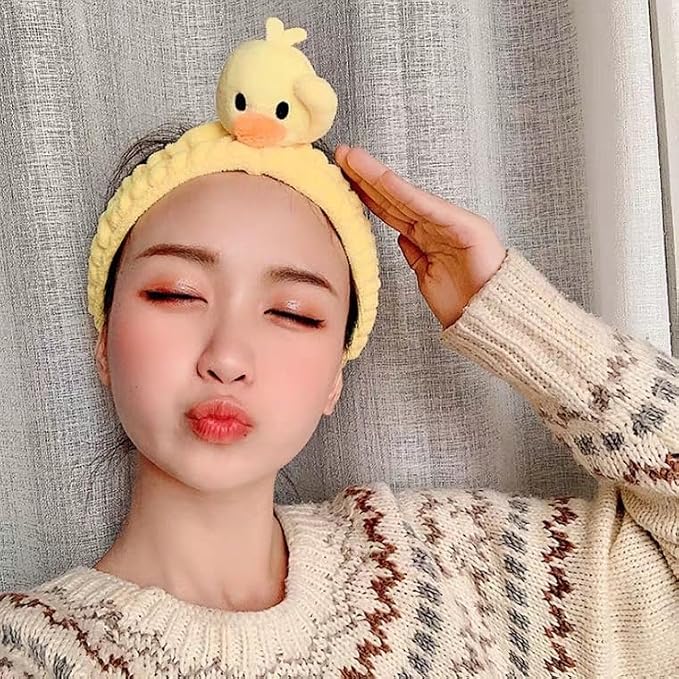 Funny Cat Headband for Women, Cute Animal Duck Frog Dinosaur Snail Kawaii Spa - Image 5