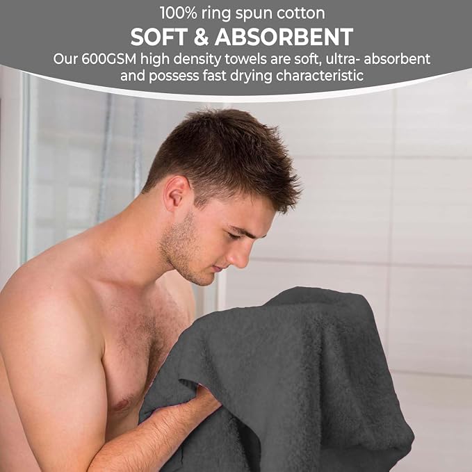 KAHAF COLLECTION 6 Pack Bath Towels Set 100% Ring Spun Cotton, Lightweight - Image 4