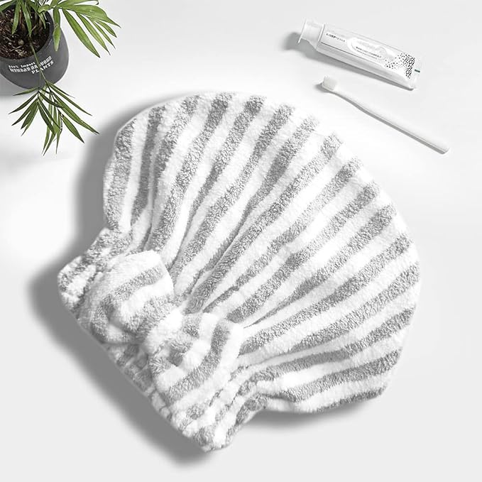 Microfiber Hair Towel Cap, Soft Absorbent Quick Drying Cap - Image 2
