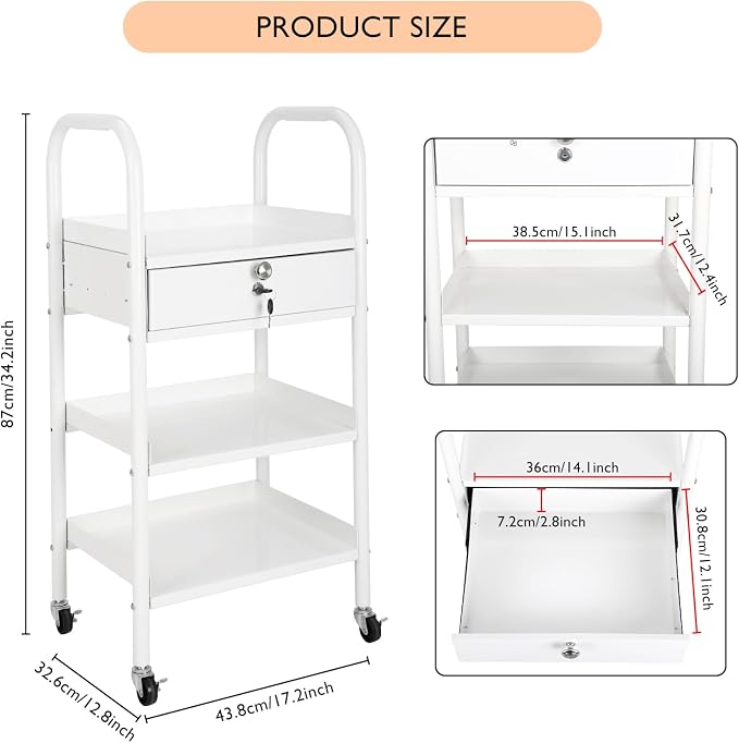 LEIBOU Beauty Salon Trolley Cart Hair Station - Image 2