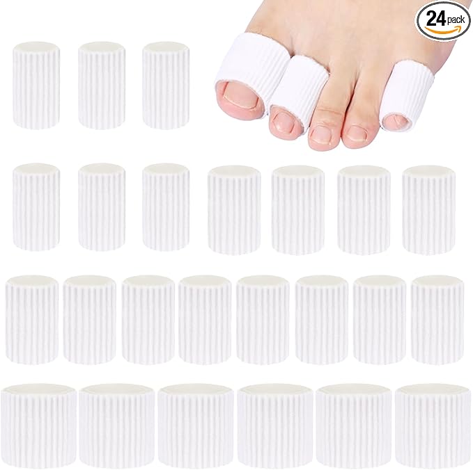 Blulu 24 Pieces Toe Tubes 0.98 Inches Cushion Tube Corn Pads by Blulu