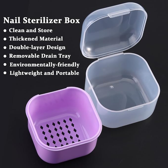 Nail Tool Sterilizer Box Plastic Disinfectant Container - Image 2