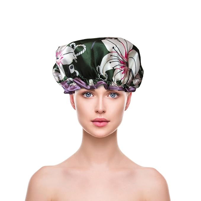 Shower Cap for Women, Hotel and Hair Salon … - Image 4