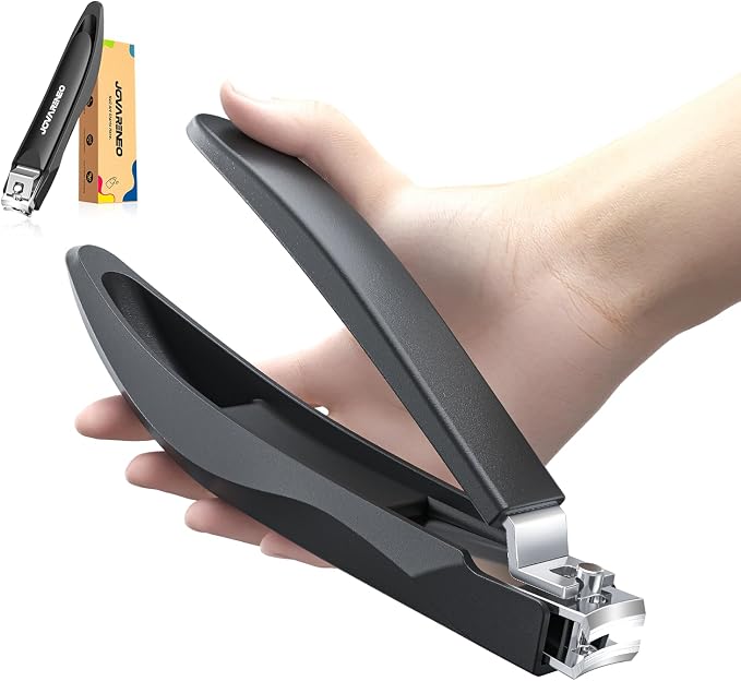 Nail Clippers for Men with Catcher, Anti Splash Self-Collecting Finger Nail by Jovareneo