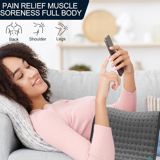 Heating Pad for Back Pain & Period Cramps Relief, 9 Heat Settings Electric - Image 2