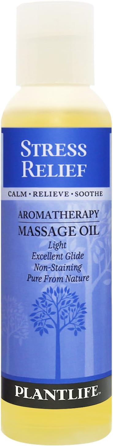 Stress Relief Aromatherapy Massage Oil - 4oz by PlantlifeNaturalBodyCare