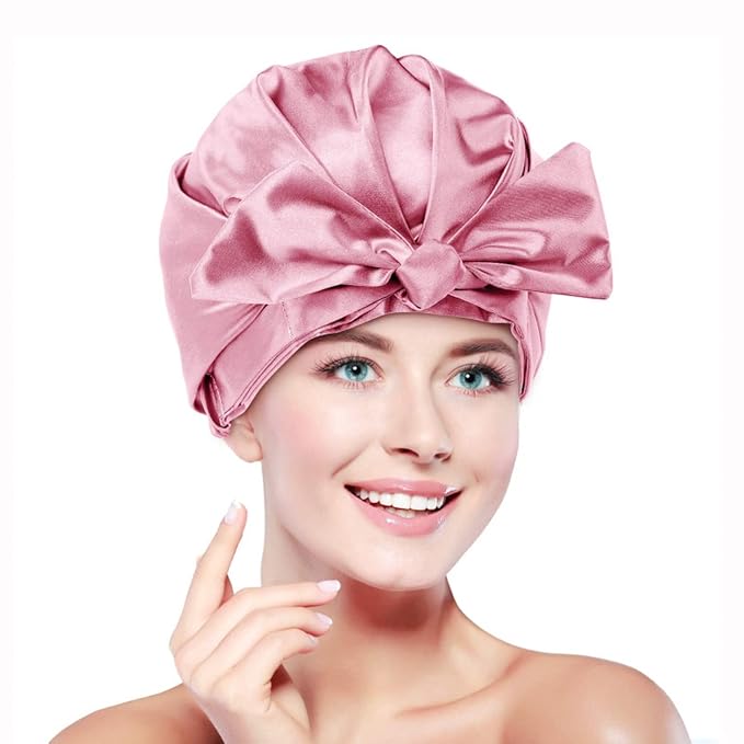 Large Shower Cap for Women Reusable Waterproof Adjustable Shower Caps - Image 6