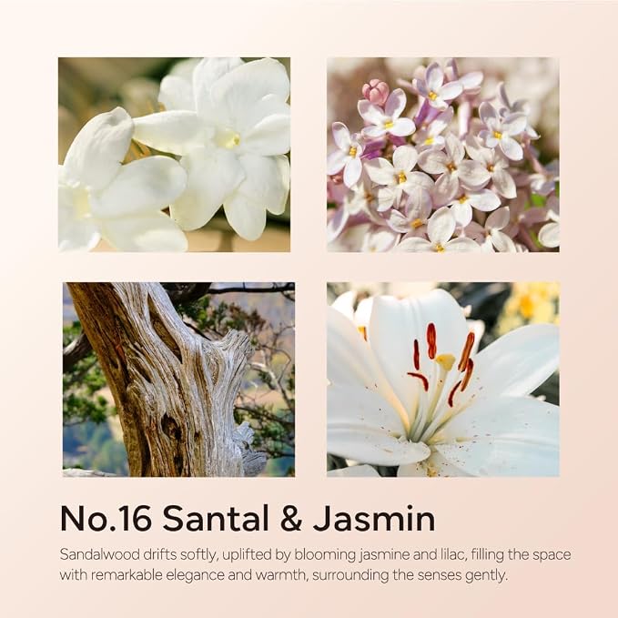 Santal & Jasmine Luxury Scented Candles, 9oz Soy Wax Candles - Image 4