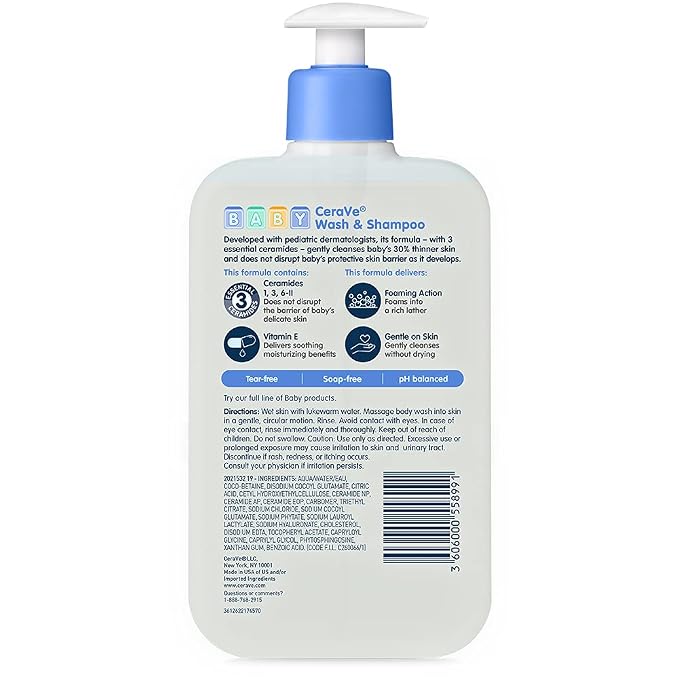 CeraVe Baby Wash & Shampoo, 2-in-1 Tear-Free - Image 9