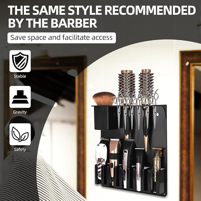 Clipper Holders Barbers Organizer, Curling Irons - Image 4