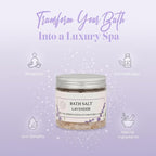 Himalayan Bath Salt with Lavender Petals, Essential Oil & Epsom Salt– 170 Grams - Image 2
