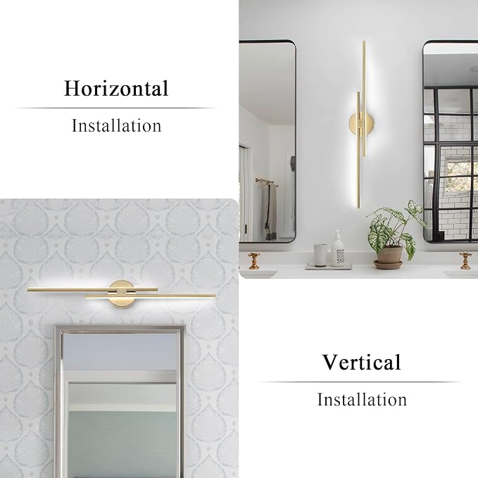EDISLIVE Dimmable Modern LED Vanity Light Fixtures Bathroom Vanity Wall Lighting - Image 2