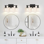 Indoi 3 Light Bathroom Light Fixtures, Matte Black Modern Vanity Lights - Image 7