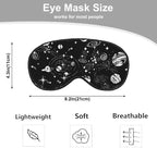 Space Galaxy Sleep Eye Mask Universe Star Moon Planets Constellation Black Silk - Image 2