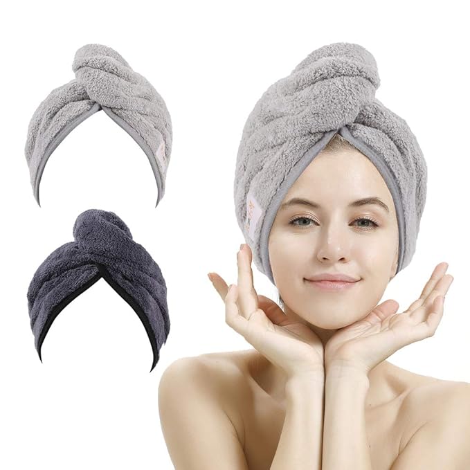 M-bestl 2 Pack Hair Drying Towels, Anti-frizz Hair Towel Wrap, Absorbent by awesomeOralcareproduct