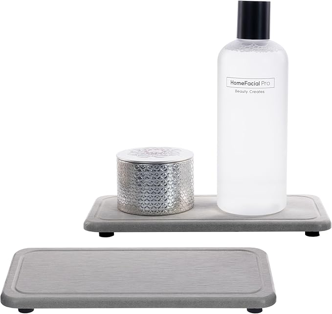 NiuYichee 2 Pcs Water Absorbing Stone Trays, Kitchen/Bathroom Sink Soap Dish by NiuYichee