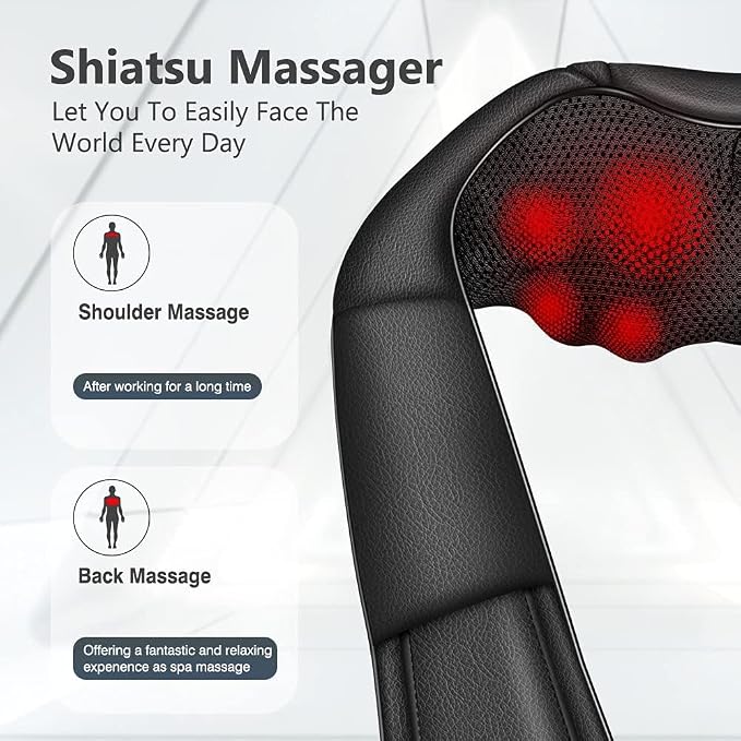 iKristin Neck Massager with Heat, Shiatsu Massager - Image 5