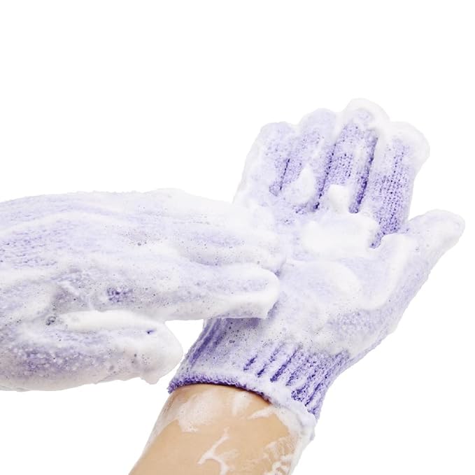 Exfoliating Shower Bath Gloves【4 Pair】 Double Side Durable Nylon Shower Gloves - Image 5