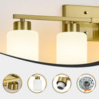 FonmYim Brushed Gold Bathroom Light Fixtures, 4-Light Modern Vanity Light Over - Image 4