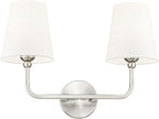 2-Light Bathroom Light Fixtures, Brushed Nickel Vanity Lights, Double Wall by Metwet