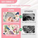 Bohemian Birds Flowers Reusable Shower Cap Cute Double Layer Waterproof Shower - Image 4