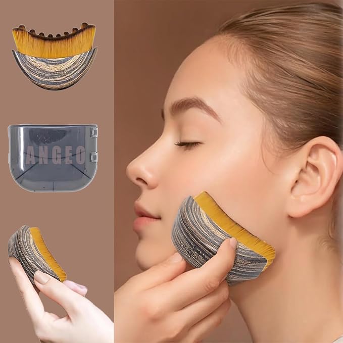 ANGEO Lymphatic Contour Face Brush Soft Bristle Lymphatic Drainage Massager - Image 3