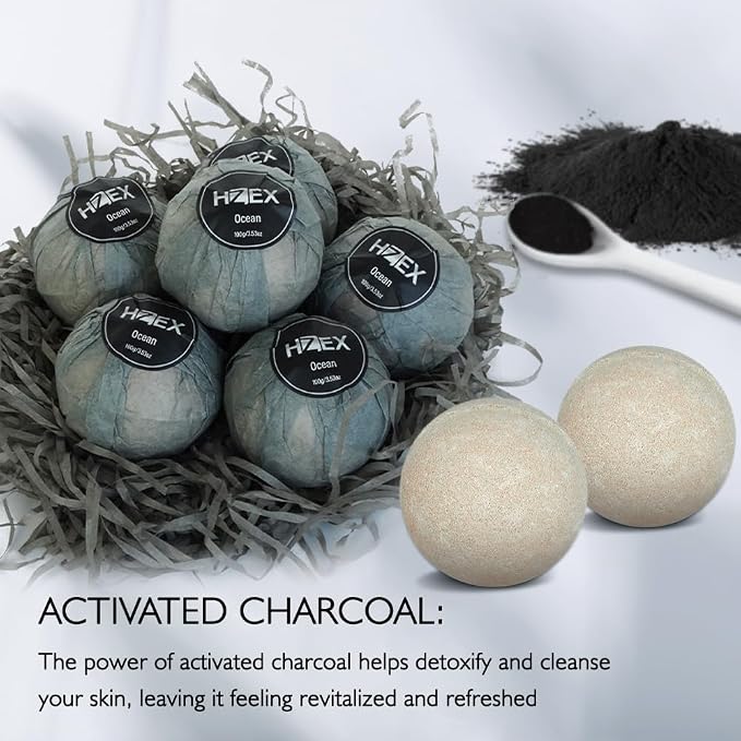 HZEX Charcoal Activated Bath Bombs - Image 5