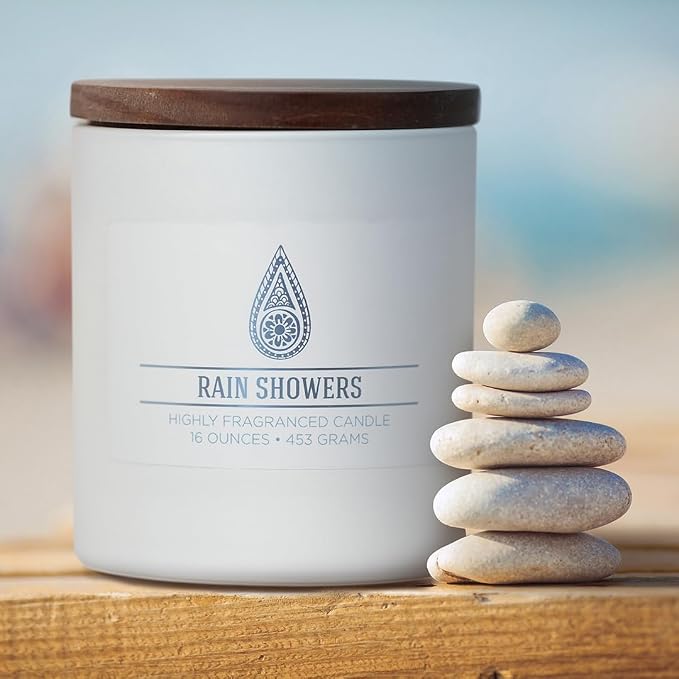 Carolina Rain Showers Scented Candle, 16 oz Wellness Relaxing Aromatherapy - Image 4