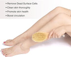 Short-Handle Dual-Sided Bath Massage Brush, Soft Boar & Firm Sisal Bristles - Image 7
