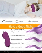 Silk Sleep Mask for Women Man, Thicken Eye Mask for Sleeping, Breathable Eye - Image 2