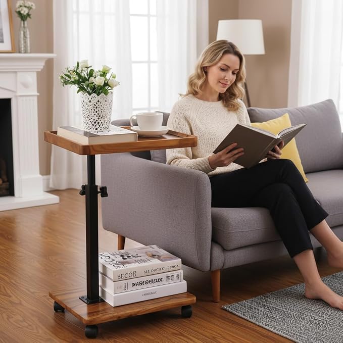 C Table End Table Adjustable Height, C Shaped End - Image 7