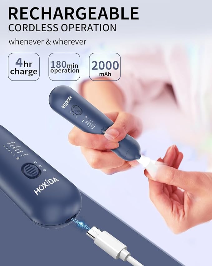 Cordless Electric Nail File Set, Rechargeable Pedicure Tools - Image 4