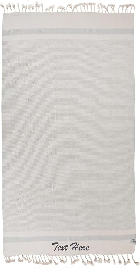 Personalized Embroidered Beach Towel | Throw Blanket, Easy Carry, Sand Free by LA%60HAMMAMFINELIVING