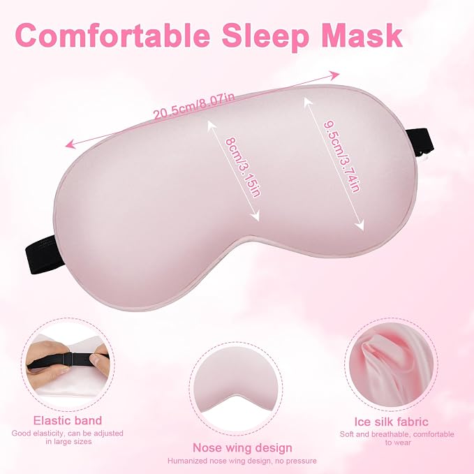 Sleep mask w/Cooling Gel Eye Mask, Reusable Ice Silk Blackout Eye Cover - Image 4