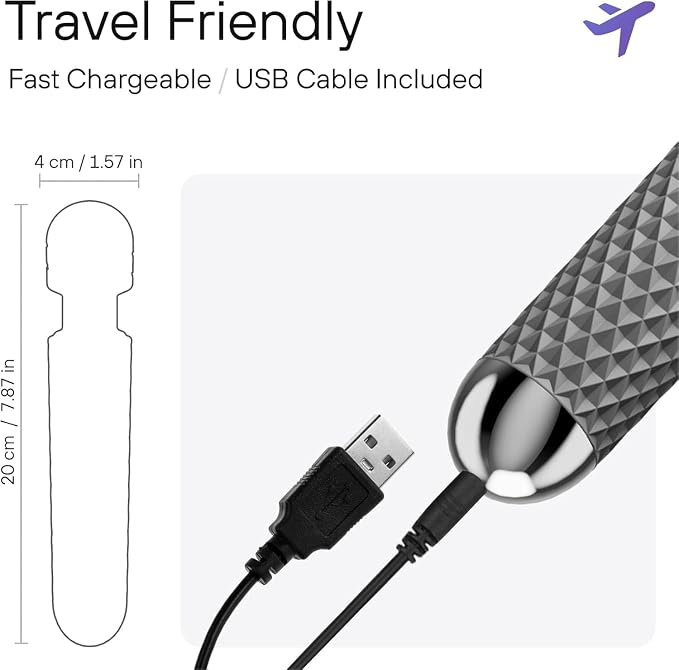 bed geek Handheld Cordless Personal Wand Massager – Waterproof, USB Rechargeable - Image 5