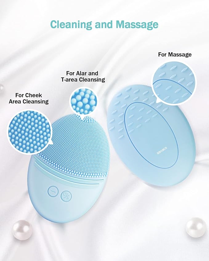 EZBASICS Facial Cleansing Brush, Waterproof Sonic Vibrating Face Brush - Image 7