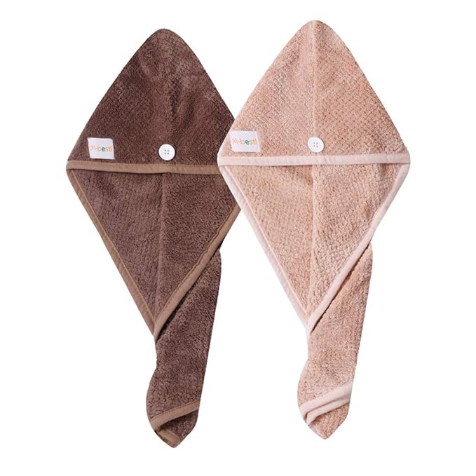 M-bestl 2 Pack Hair Drying Towels, Hair Wrap Towels, Absorbent Microfiber Hair - Image 5