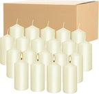 Set of 20 Ivory Pillar Candles, Dripless and Smokeless Dinner Candle, 2x4” - Image 3