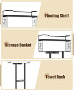 Aetyord Towel Racks for Bathroom 31inch Wall Mounted Towel Rack, Floating Shelf - Image 3