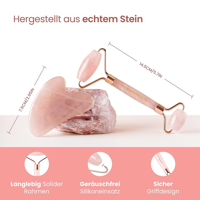 PLANTIFIQUE Jade Roller and Rose Quartz Face Roller - Image 9