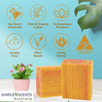 Simple Scents Australia Peach Scented Natural Soap Bars, 3.5oz Moisturizing - Image 3