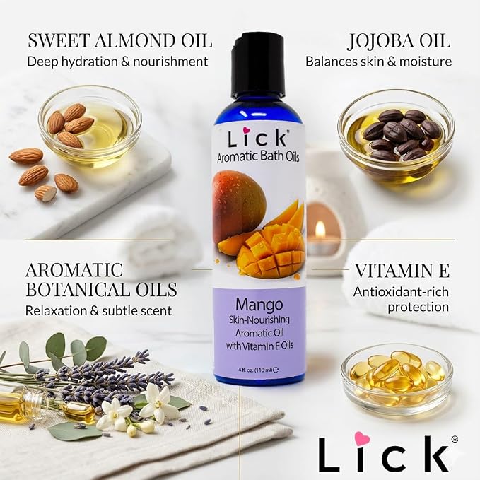 Lick Mango Scented Aromatic Bath Oil - Image 4