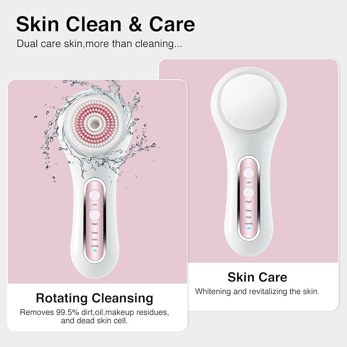 UMICKOO Electric Facial Cleansing Brush, 2-Way Rotating Face Scrubber - Image 5